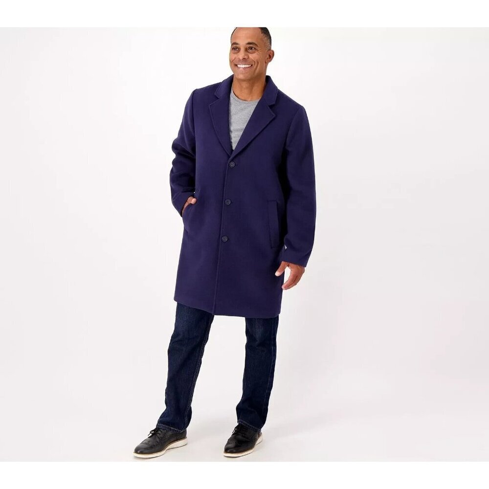 Candace Cameron Bure Men Button-Front Peacoat jacket Midnight Blue Large A556286